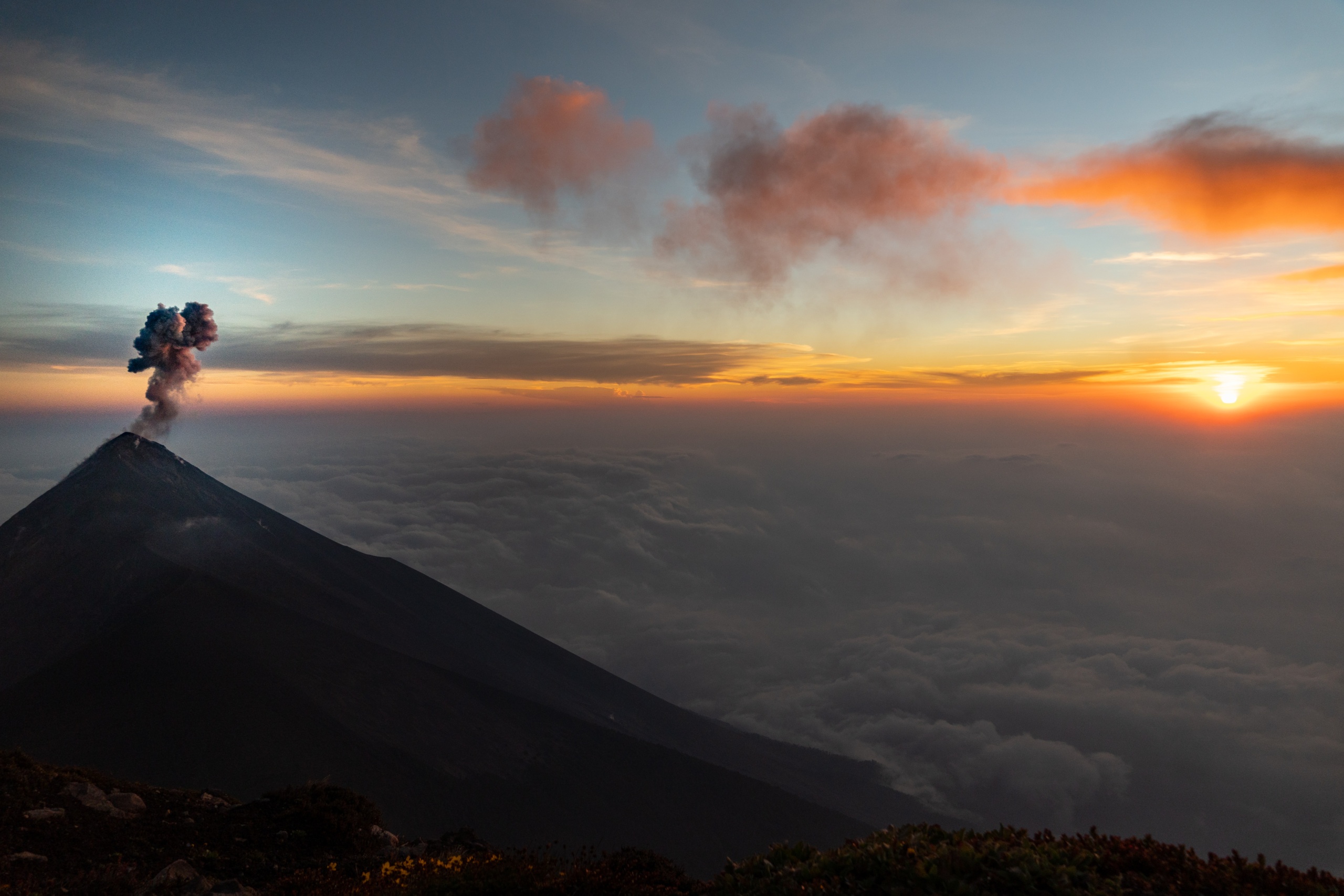 A smoking volcano in Guatemala