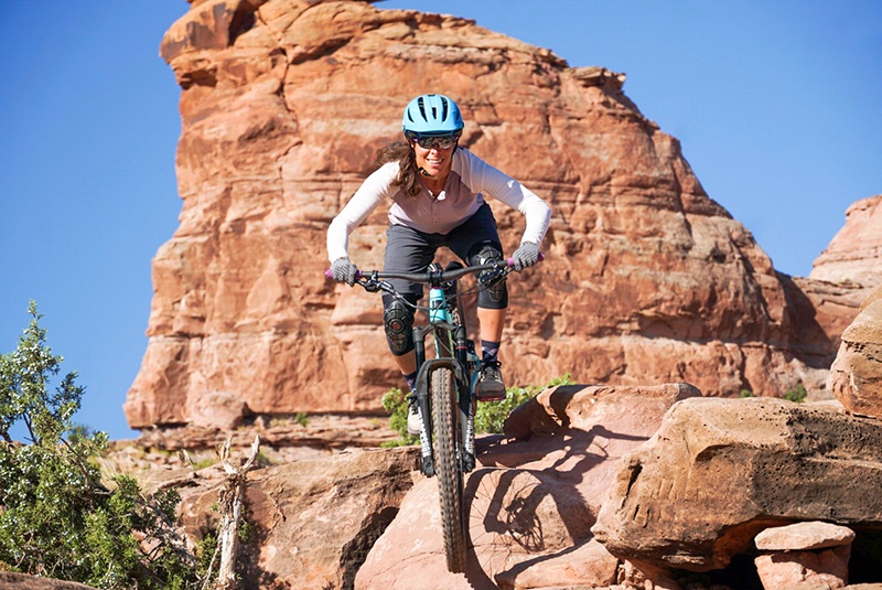 Julie riding in Moab