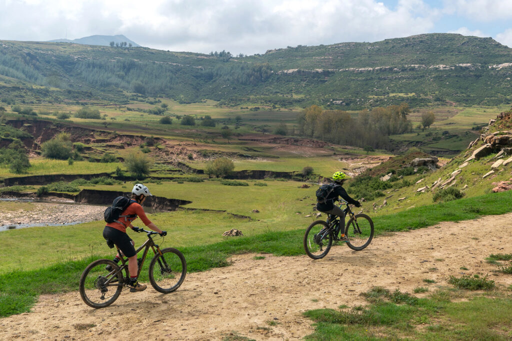 Mountain bikers in Lesotho