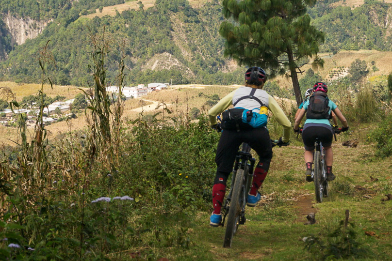 Mountain bikers in Guatemala